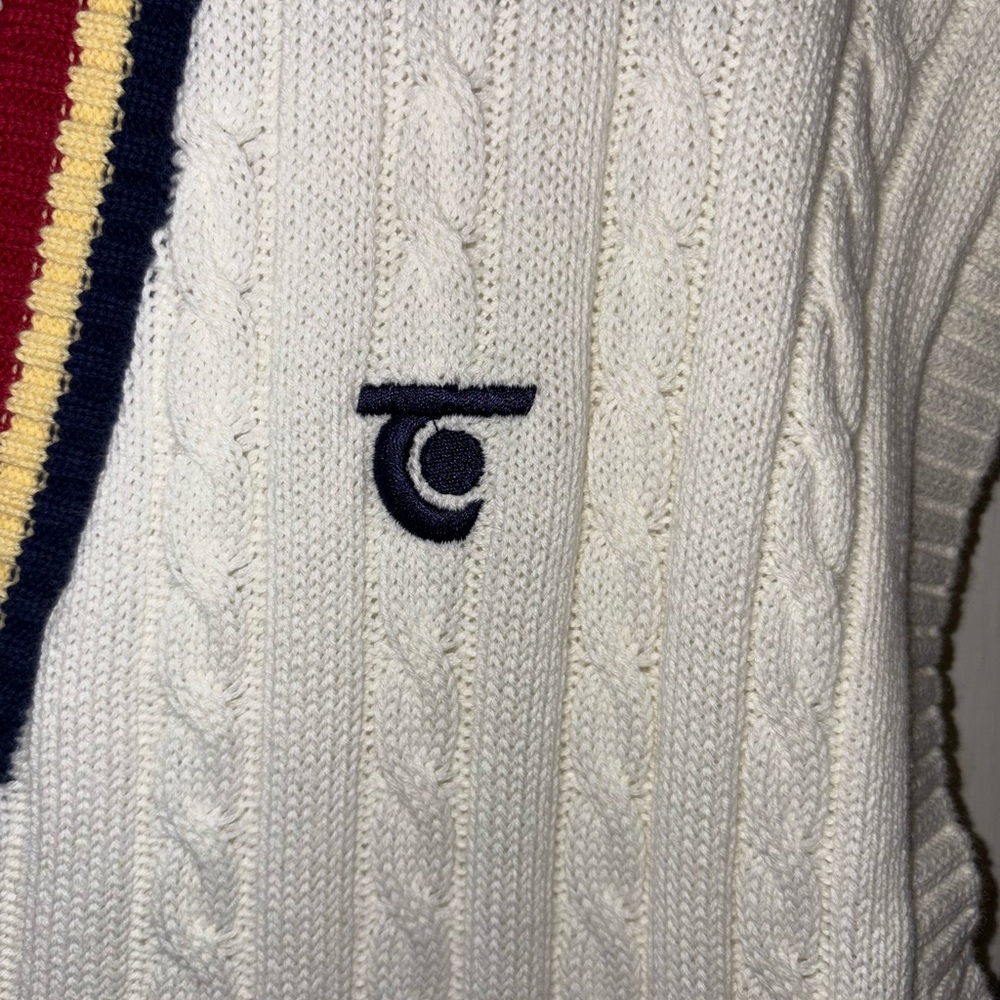 NWT Tretorn x Anthropologie Longline Short Sleeve Cardigan White Womens M Preppy - Picture 7 of 11